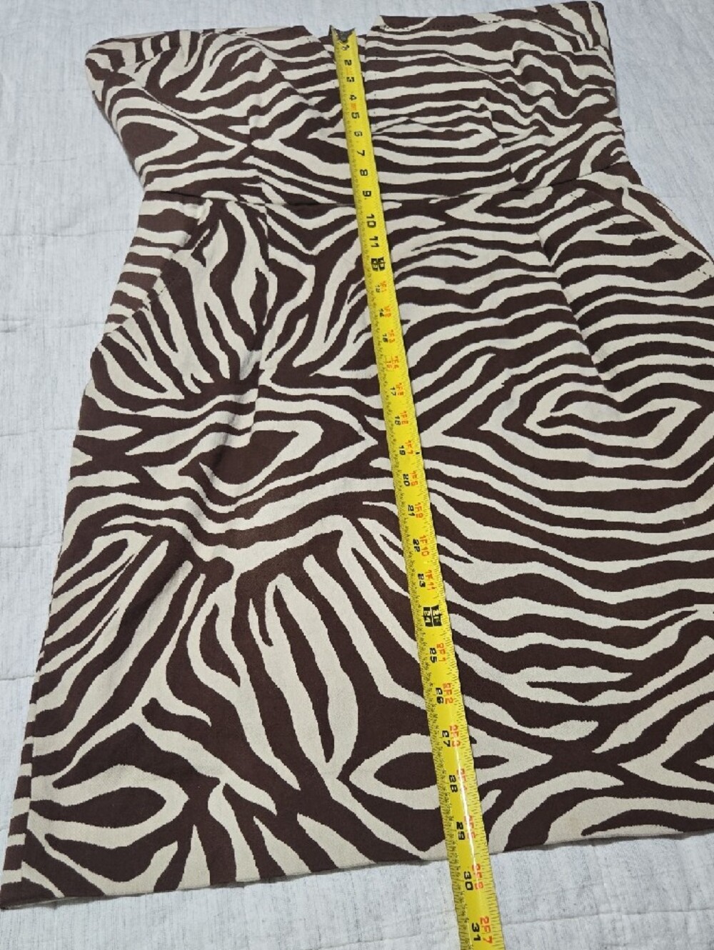 kate spade Strapless Zebra-Print Dress in Brown and Cream - Picture 10 of 16